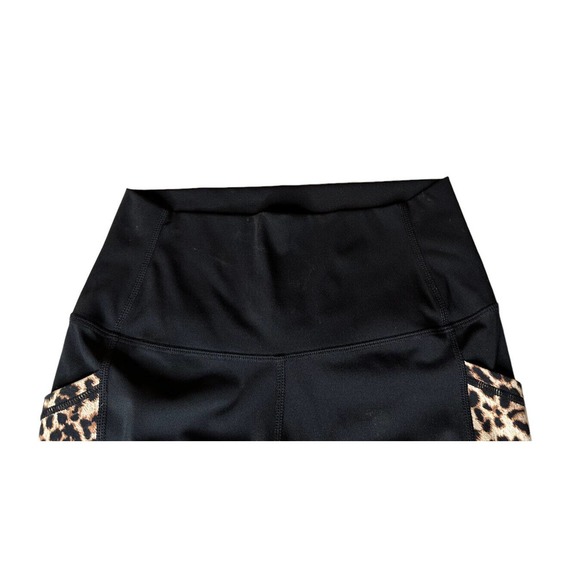 Zyia Active Black Cheetah Print High Rise Crop Womens Light n Tight Stretch Sz 4 - Picture 4 of 8